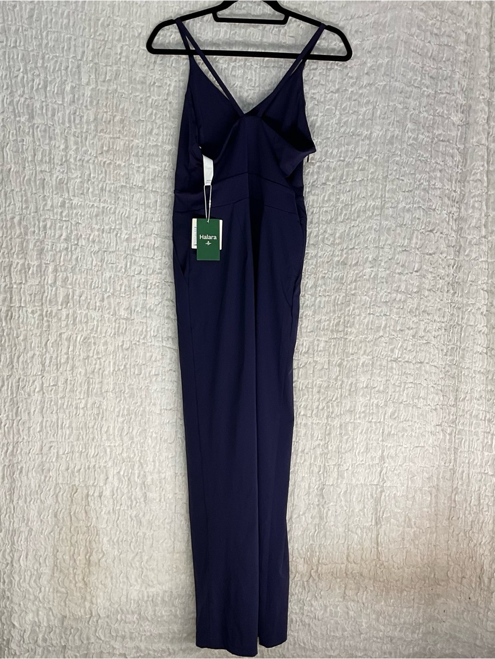 Halara Breezeful Navy Blue V-Neck Wide Leg Jumpsuit Petite M NWT - Picture 6 of 6